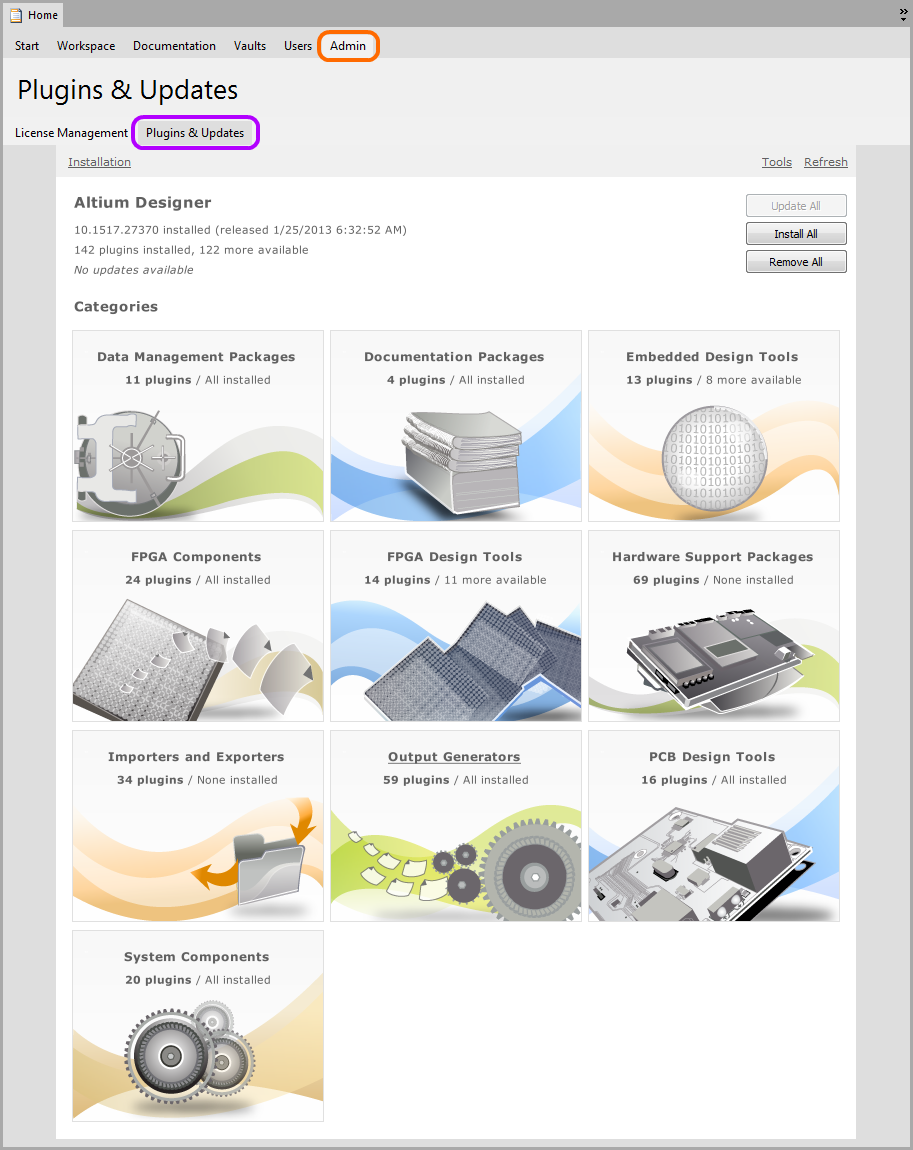 Install design. Installation of embedded. Generators.